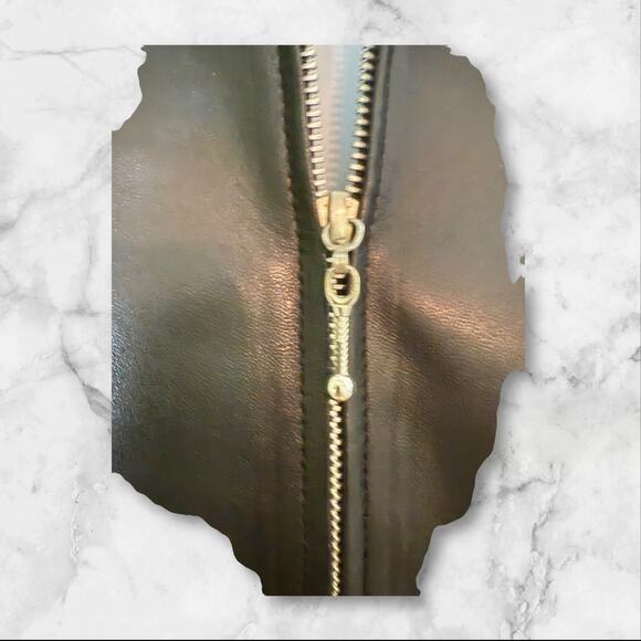 B&J Genuine Leather Two-Tone Black & Tan Zip Front Jacket Women’s Small - Picture 8 of 8